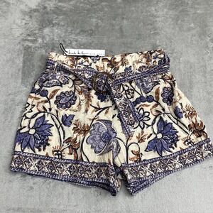 NWT Nicole Miller Shorts Women Sz Xs Boho Tropical Floral Beach Girly